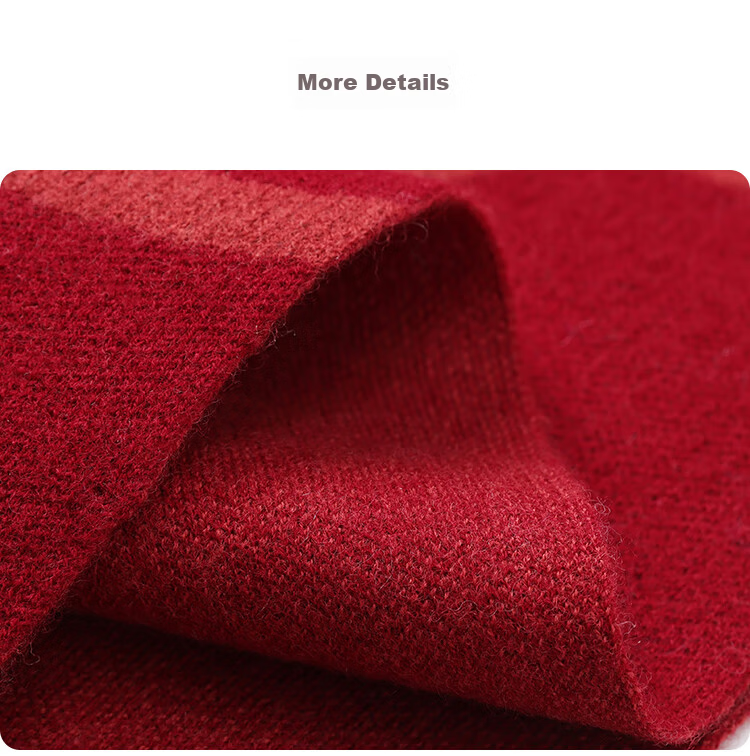 JIUMU Pure Wool Scarf Women's Autumn Winter Warm Neck Warmer Red Gift Box for Birthday and Festivals 20