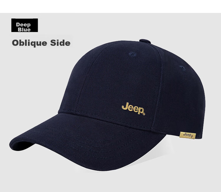 JEEP Men's Baseball Cap Autumn Pure Cotton Outdoor Trendy Sun Protection Visor Hat Unisex Black 13