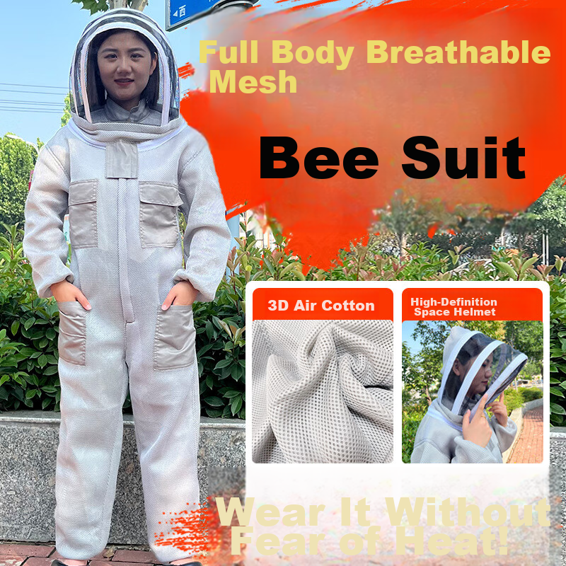 Aideer Breathable Anti-Bee Suit 3D Air Cotton Mesh Full-Body Beekeeping Protective Clothing Set Breathable Mesh [2XL] 168-180cm CW806064