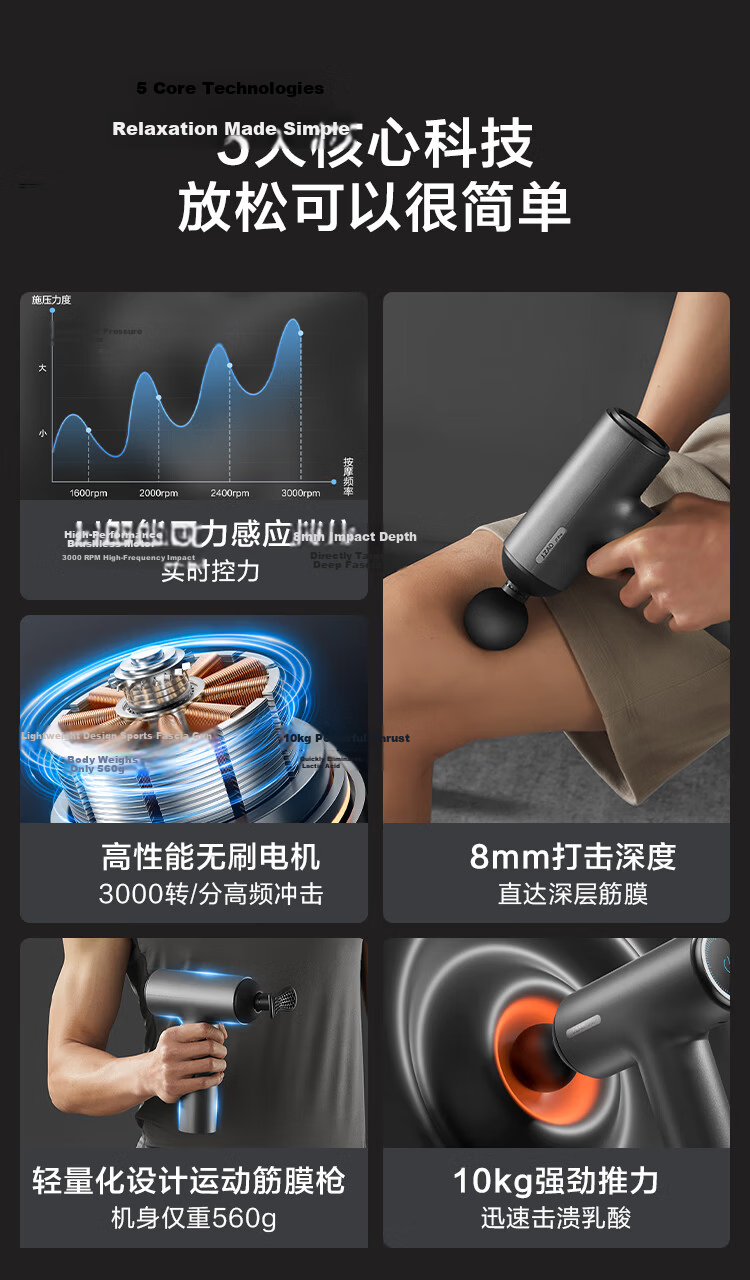 JD Original [Mid-Autumn Festival Gift] Professional-Grade Hot Compress Fascia Gun J9 Heat Full Body Muscle Massager Shoulder And Neck Massage Device Competition-Level Massager Birthday Gift for Parents And Friends 2