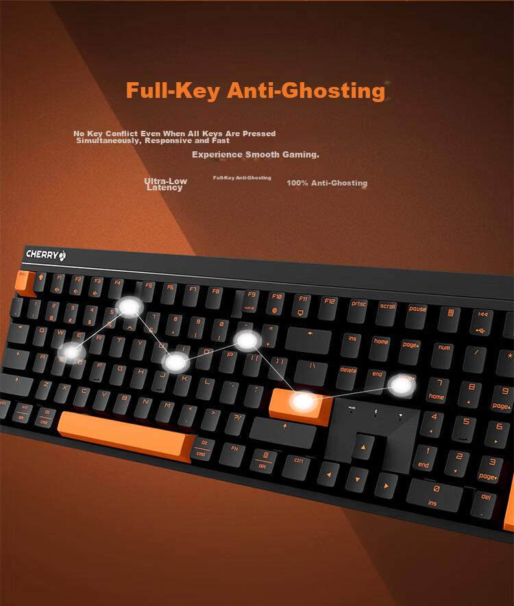 CHERRY MX2.0 PRO Mechanical Keyboard 108-Key Wireless Bluetooth Tri-Mode Gaming Keyboard for PC Office Valorant Delta Sky Blue Switch 13