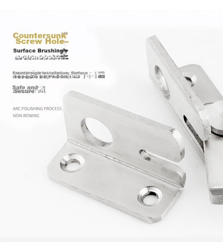 Auburn 5045 Right Angle Door Latch + Padlock Stainless Steel Student Dormitory Fixed Door Lock Hasp Door Catch Hinge Bolt Lock 12