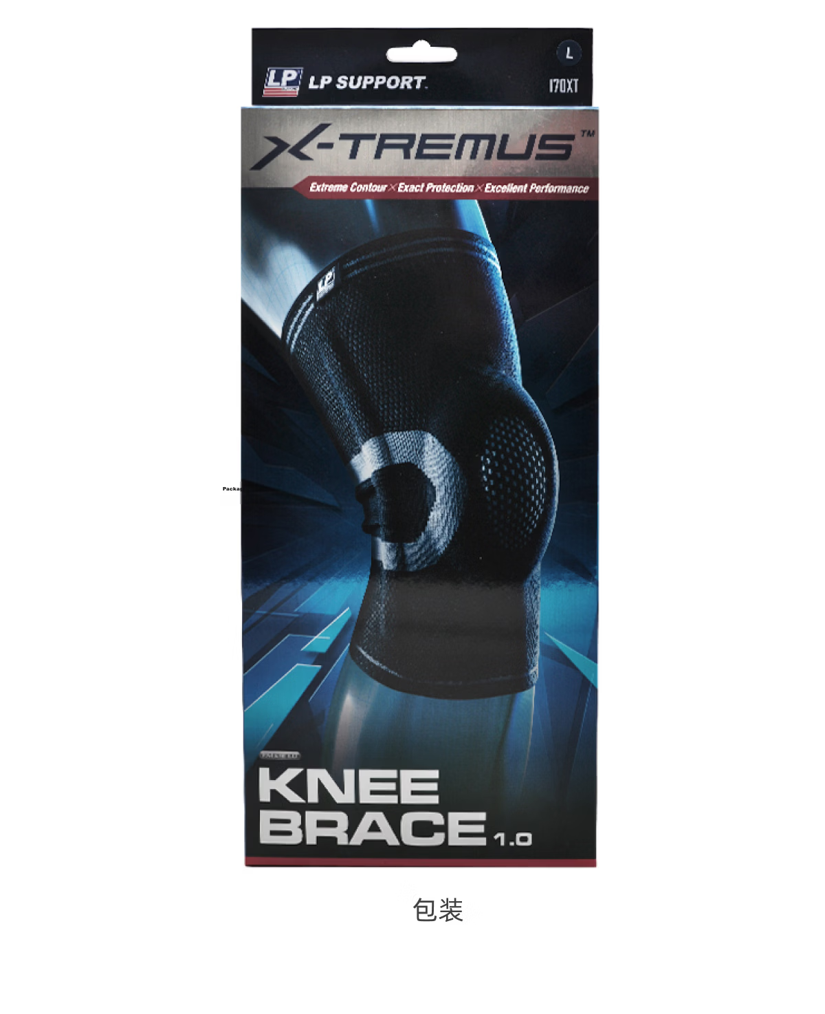 LP Sports Knee Brace with Double Spring Support for Basketball, Running, Outdoor Protection Equipment 170xt Black Precision XL 29