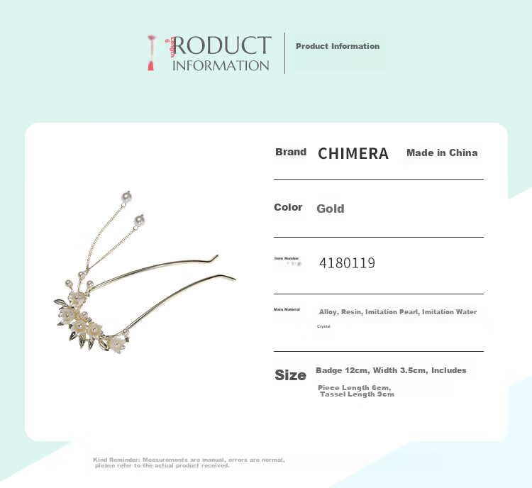 CHIMERA U-Shaped Hairpin New Chinese Style Lily of the Valley Hair Bun Pin Hair Accessory Qipao Hanfu Women's Birthday Gift 2