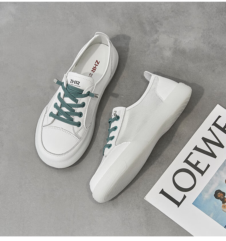 ZHR White Sneakers for Women, Summer Mesh Breathable Versatile Casual Women's Shoes, Fashionable Comfortable Footwear, A81 Beige, Size 39 16