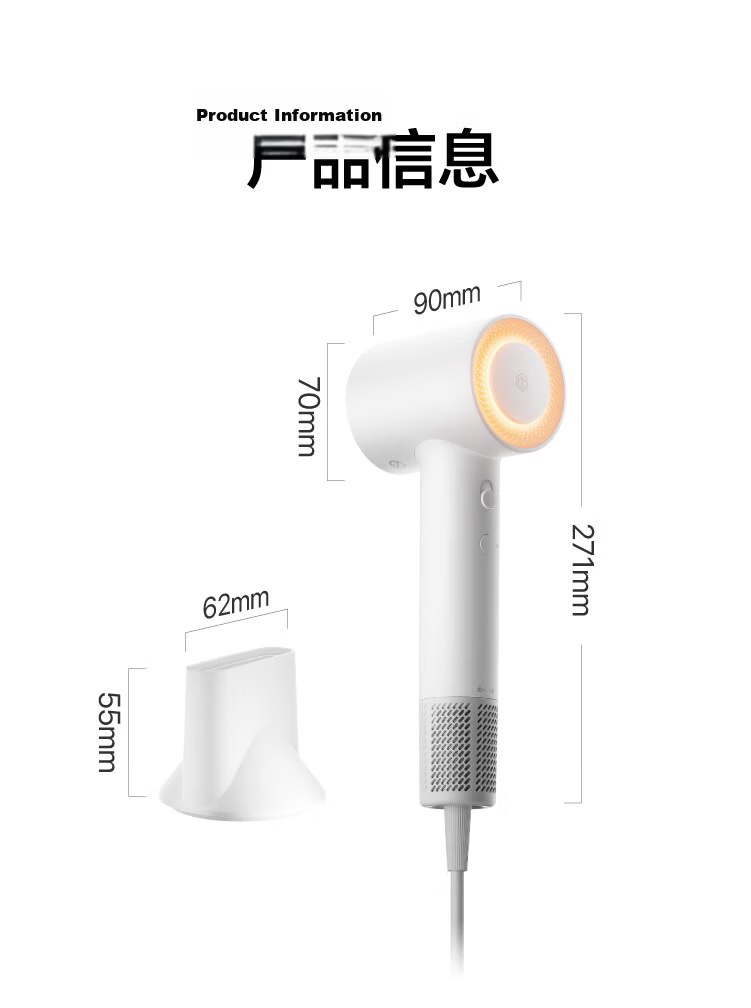 JD Original Beauty High-Speed Hair Dryer Foldable Silver 39 Billion Plasma Blower for Home Use, Quiet Negative Ion High-Power Hair Protection Electric Hair Dryer Birthday Gift for Men And Wome 14