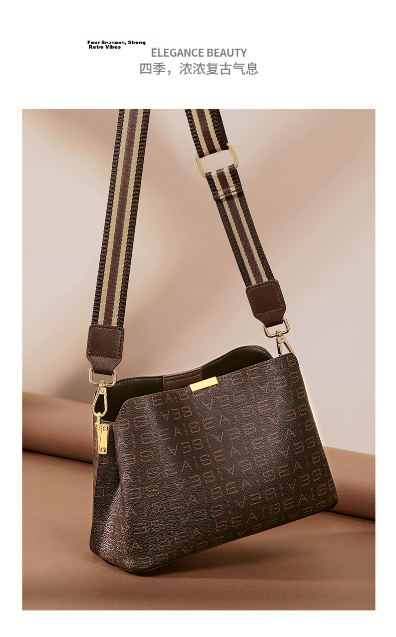 Aiqinghai Handbag, Women's Crossbody Bag, High-End Brand Shoulder Bag, Large Capacity, Light Luxury, Birthday And Mother's Day Gift, Practical Present for Mom 2