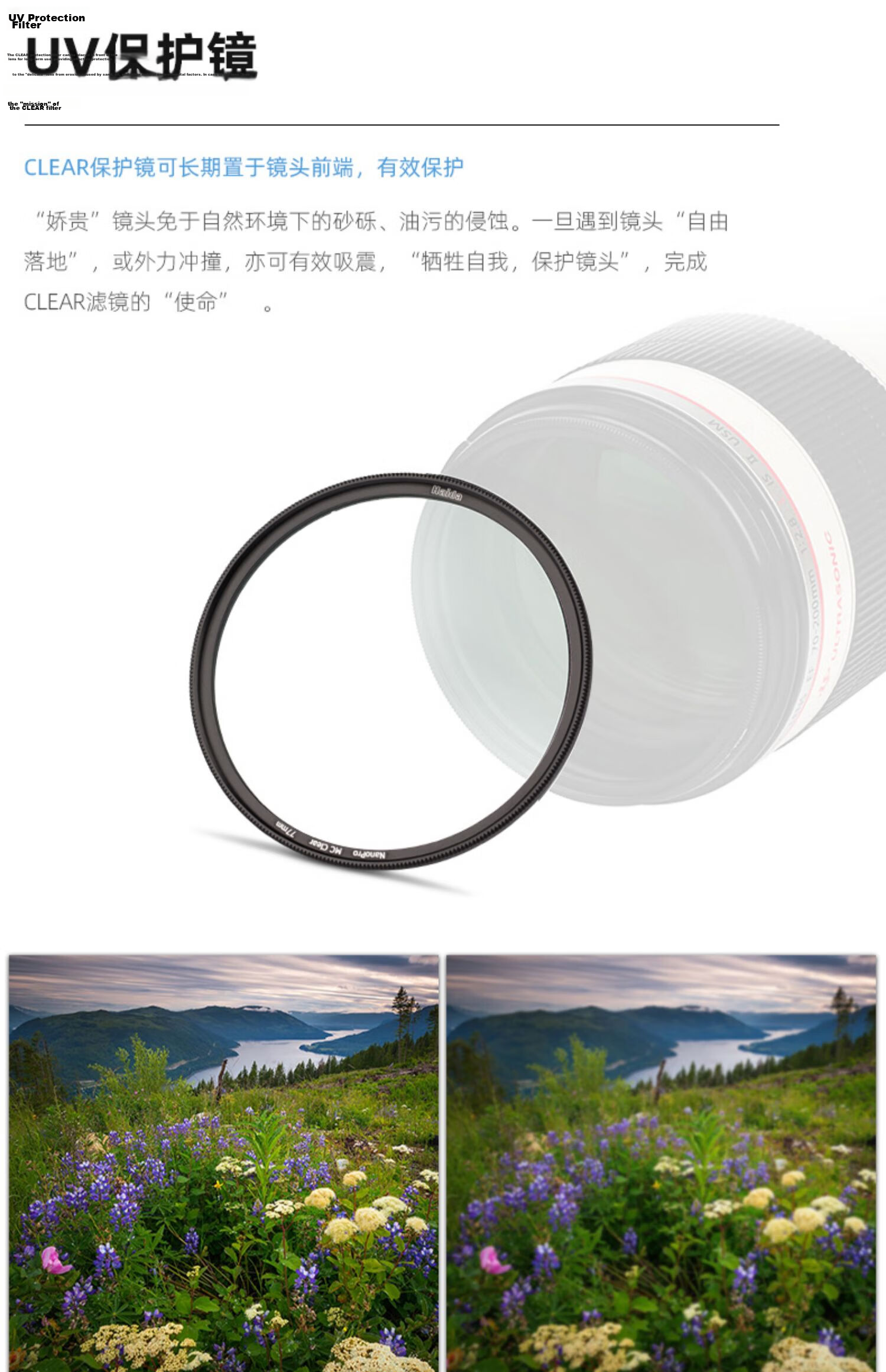 Haida Haida New UV Filter 72mm NanoPro U-LR 1% Refractive Index 99.9% Light Transmission 52-Layer Nano Coating Protective Filter for DSLR and Mirrorless Cameras Compatible with Nikon and Sony 3