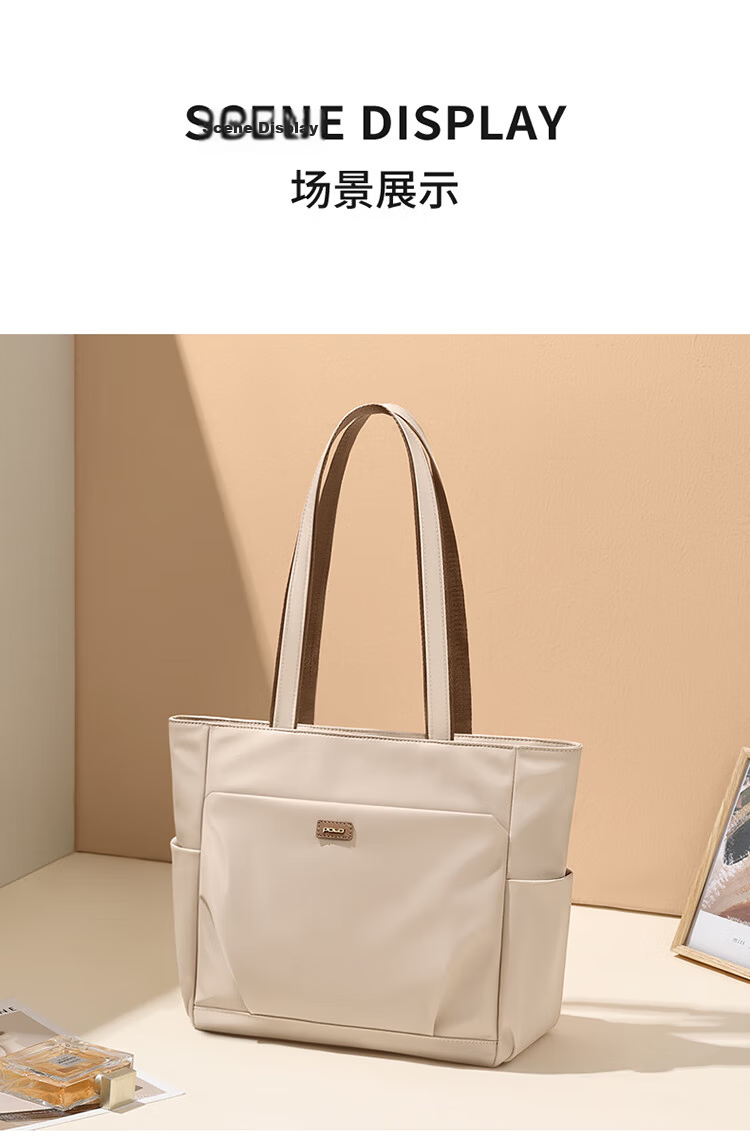 POLO Women's Shoulder Bag Elegant Large Capacity 15-inch Laptop Tote Lightweight Crossbody Bag Birthday Gift 21