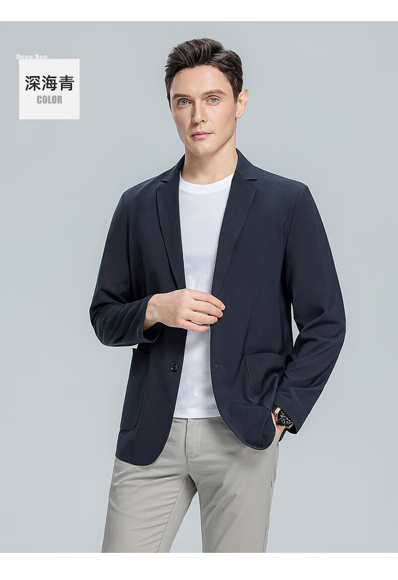ROMON Ice Silk Sun Protection Men's Waffle Pattern Summer Business Youth High-End Single-Breasted Cooling Suit Jacket JD Self-Operated 17