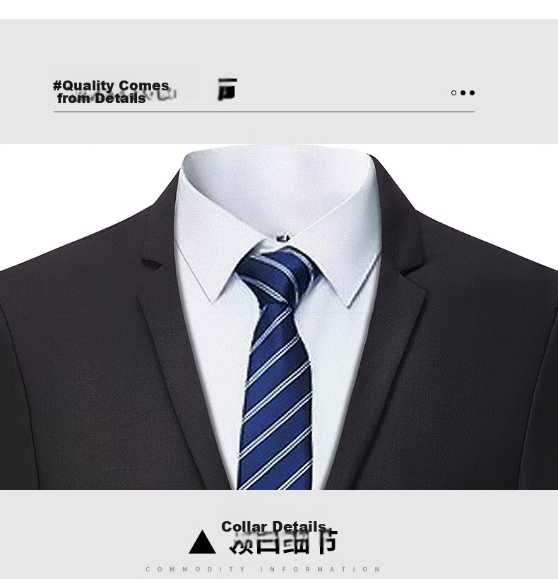 ROMON Men's Suit Set, Casual Business Professional Formal Wear, Wedding Groom Attendant Groomsman Suit Jacket E306, Black, 3XL 11