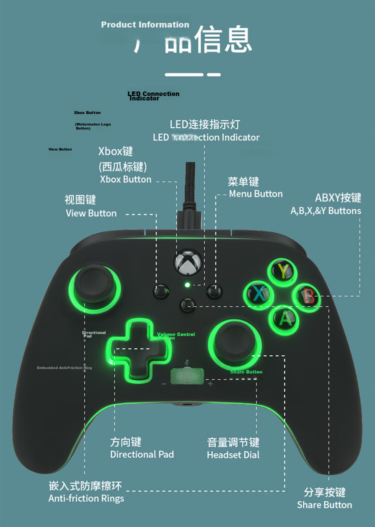 PowerA Microsoft Xbox Authorized Xbox Controller Wired Gamepad PC/Xbox Back Buttons Linear Triggers Black Myth: Wukong PUBG Sonic The Hedgehog Chinese Style Controller 16