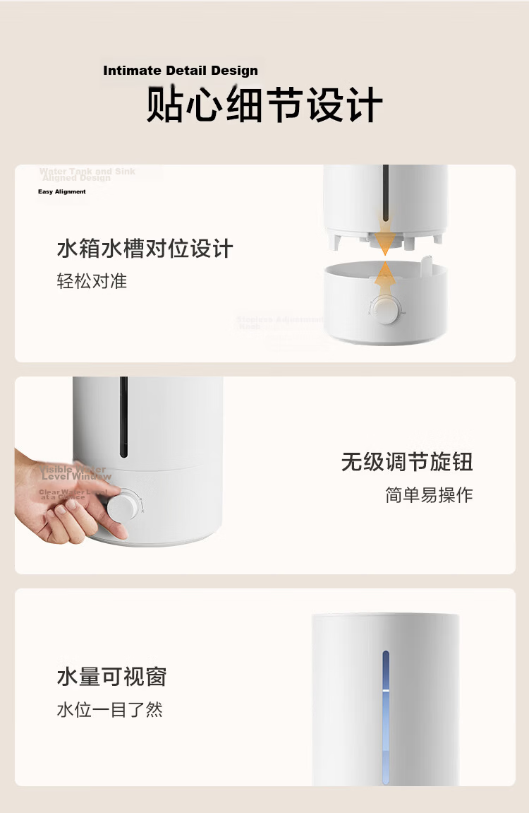 JD Jingzao Small Humidifier for Home Bedroom, Pregnancy and Infant Nasal Care, Quiet Antibacterial 4.5L Large Capacity Air Humidifier, Water Refill, Air Conditioner Fan Cooling Companion, Desktop Birt 15