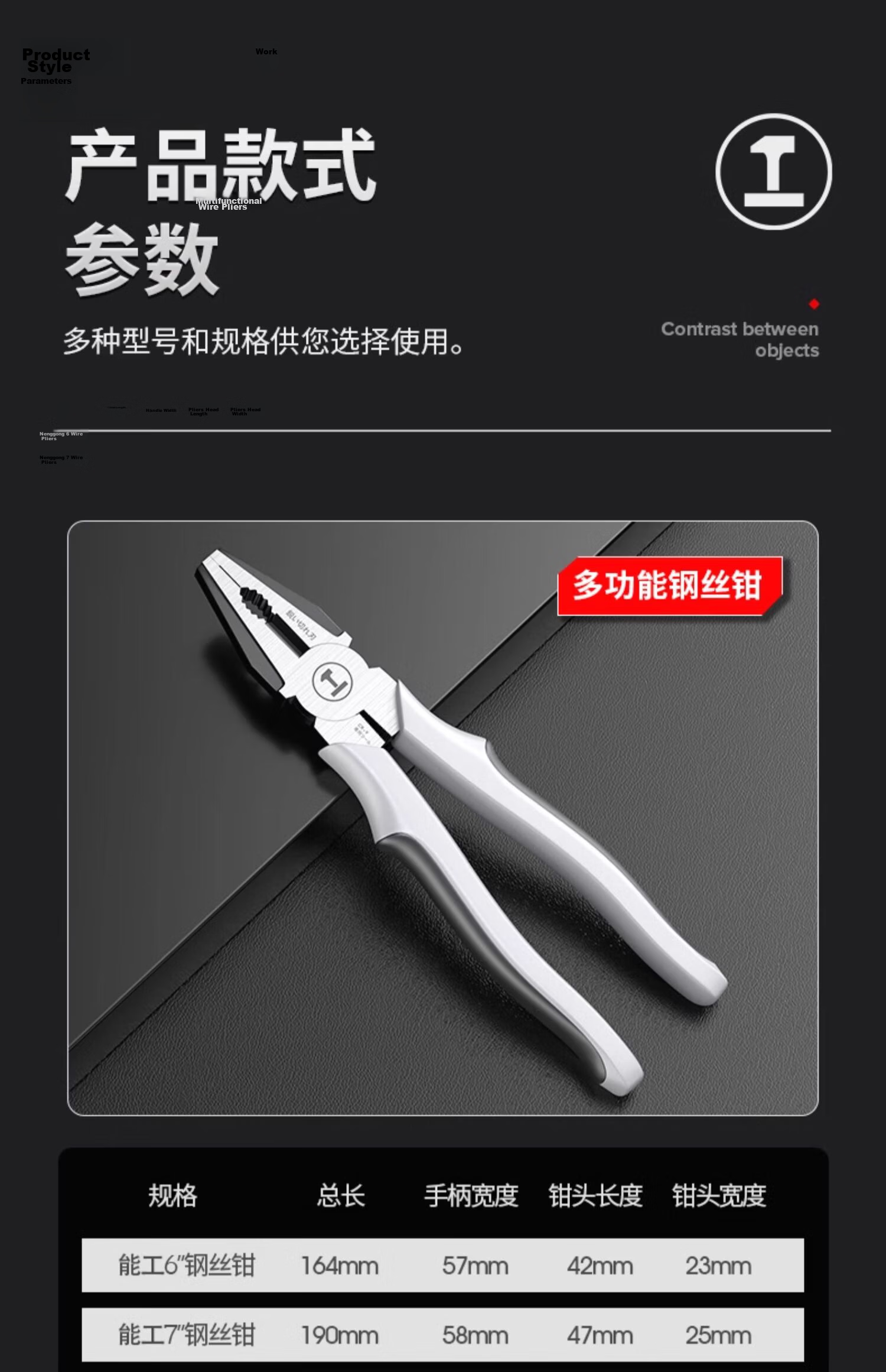 GREENER Electrician Pliers Set 3-Piece Wire Cutters Needle Nose Pliers Diagonal Cutting Pliers Ergonomic Grip Household Hand Tools 21