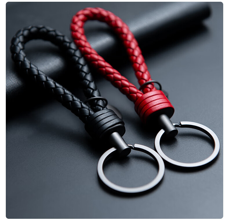 YORA Black Knitted Car Key Chain, Personalized Creative Car Key Pendant, High-Quality Leather Key Ring for Men And Wome 10