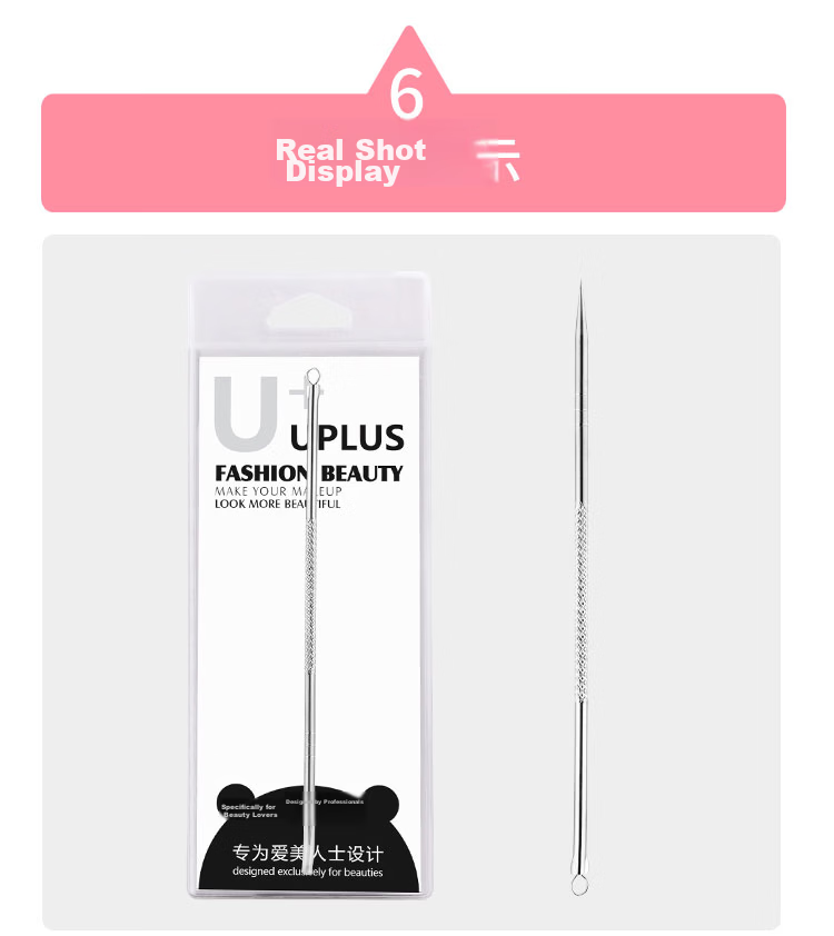 UPLUS Stainless Steel Bent Head Acne Needle, Blackhead Extractor Tweezers, Pimple Remover Tool, Beauty Tweezers for Blackheads And Acne 7