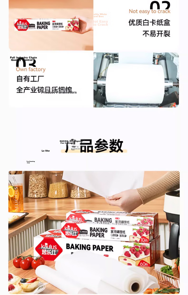 Kaoleshi Silicone Oil Paper 60m x 40cm Non-Stick Baking Oven Tray Air Fryer Parchment Paper Thickened and Widened Cake Baking Paper 10