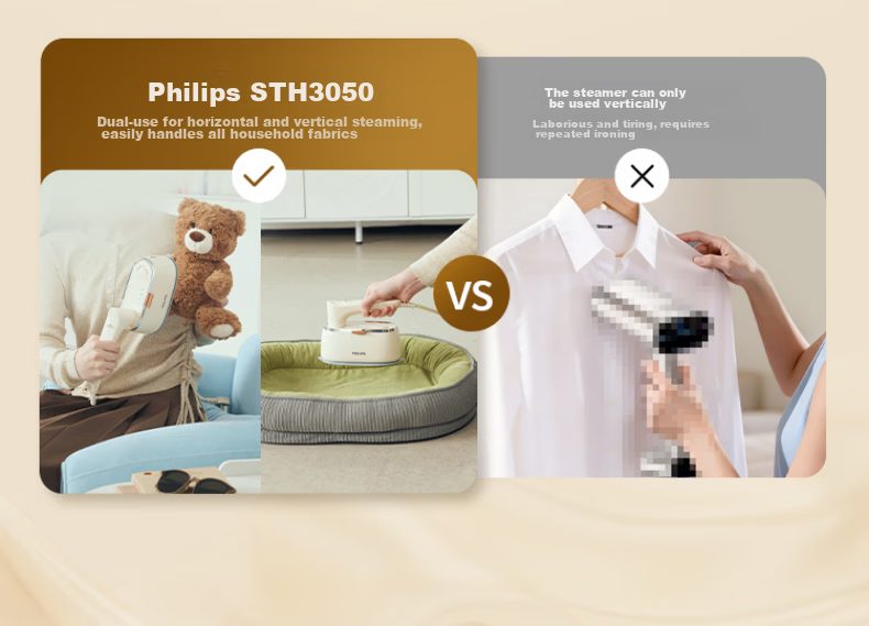 PHILIPS Handheld Compact Iron And Garment Steamer for Home Use, Portable Travel Ironing Machine, Gift, STH3050/30 51