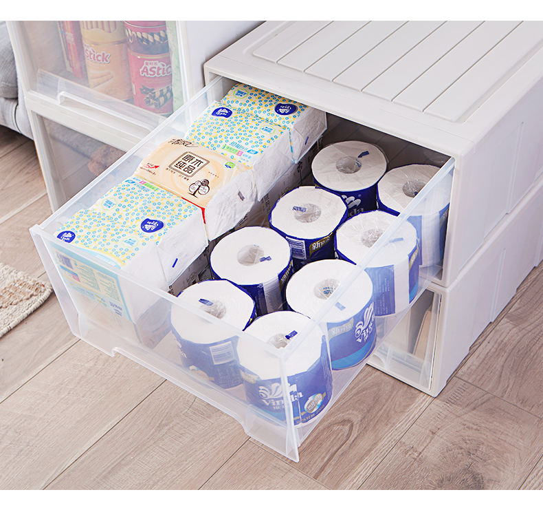 JEKO&JEKO Drawer-Style Clothes Storage Box, Organizer Container, Stackable Drawer Cabinet, Toy Storage Box, 55L, Set of 3 13