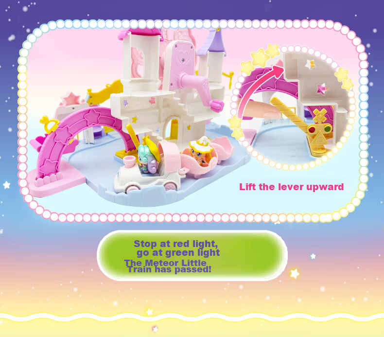 Magical Cute Shining Meteor Aurora Cute Castle Playset Foldable Scene Aurora Cute Doll Girl Birthday Gift 10
