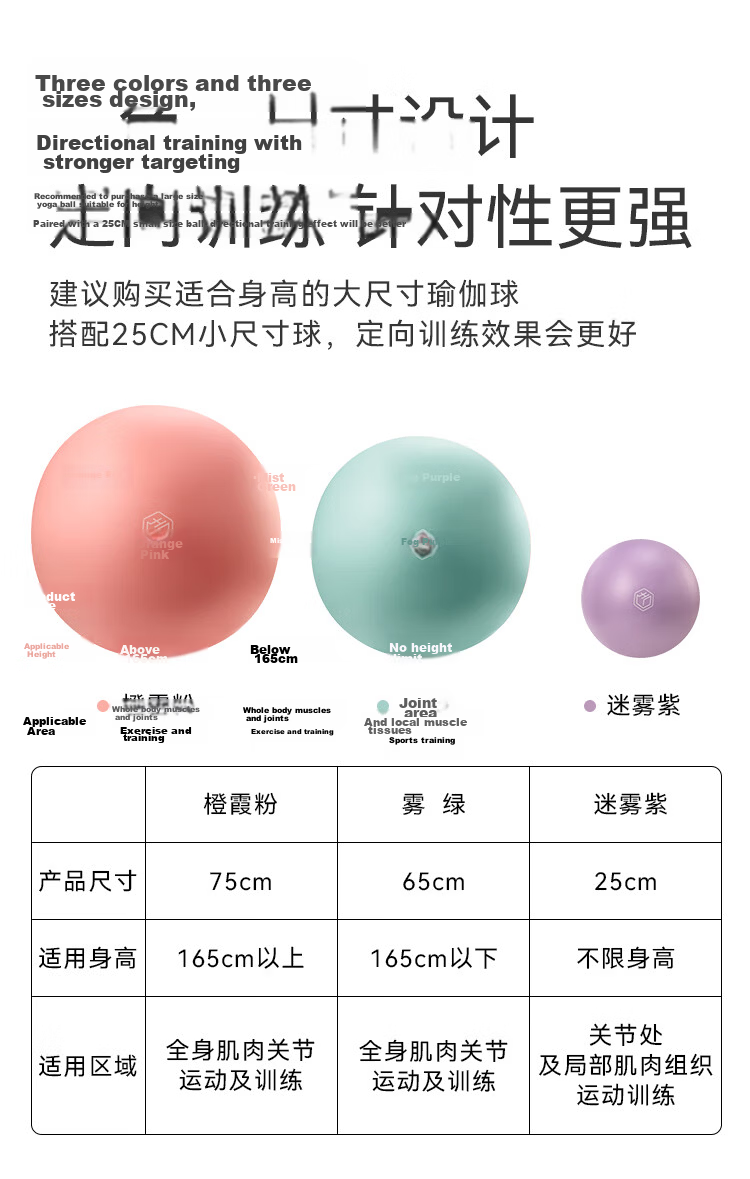 JD Jingzao Explosion-Proof Fitness Yoga Ball Maternity Child Sensory Training Balance Elastic Large Dragon Ball Mist Green 65cm 16