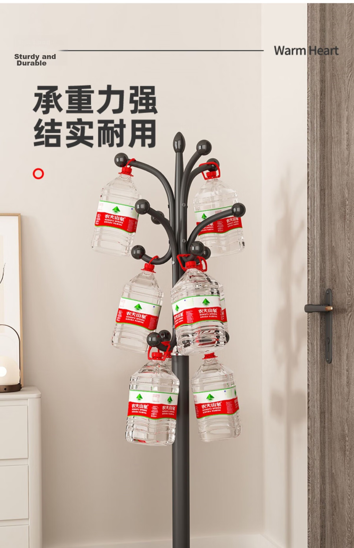 Hakkai Bird Bedroom Floor Standing Coat Rack Foldable Minimalist Space-Saving Storage Rack 7