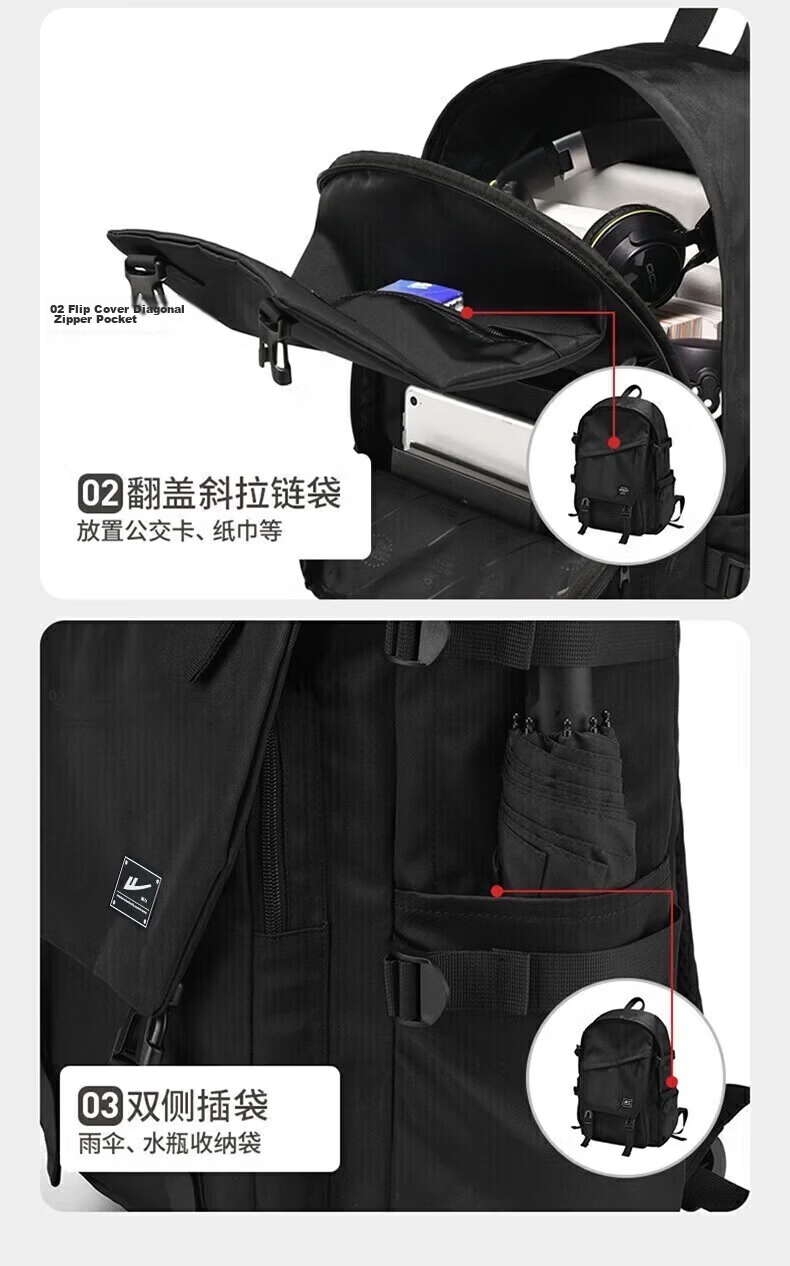 Warrior Backpack Men's Casual Water-Resistant Laptop Travel Bag Large Capacity School Bag for High School, Middle School, and College Students 18