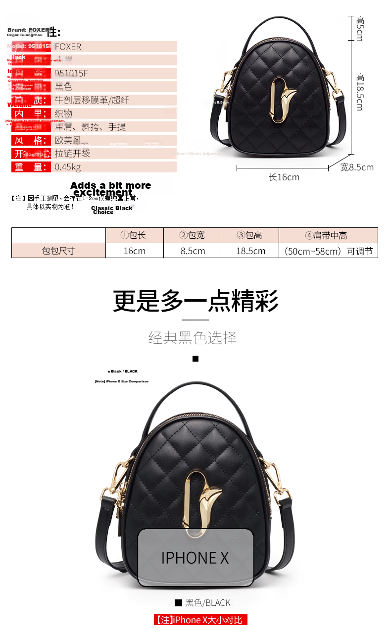 FOXER Leather Women's Large Capacity Handbag Tote Shoulder Bag Crossbody Bag Luxury Gift for Girlfriend 10