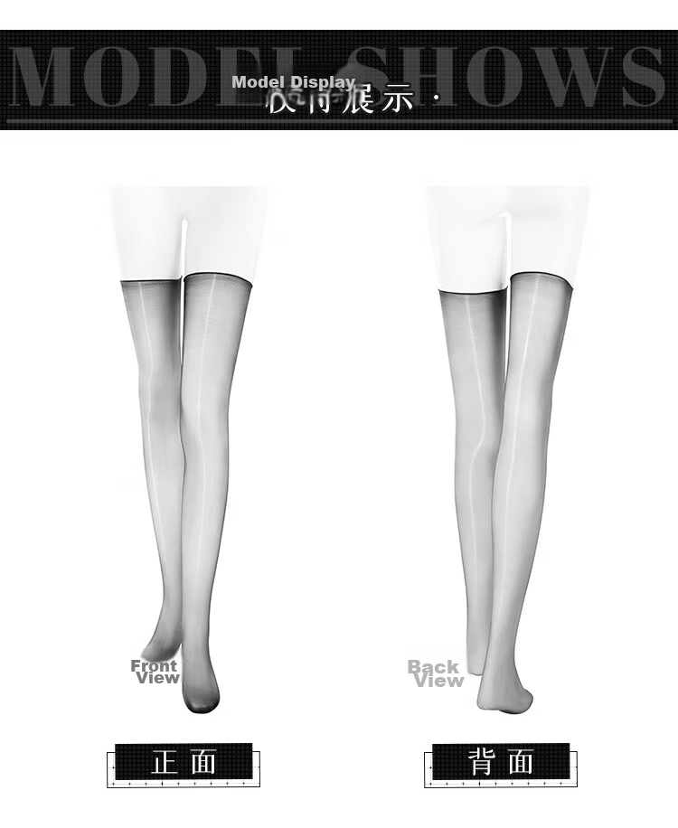 LangSha Silk Stockings for Women, Long Tube Horse Oil Socks, Sexy Intimate Shiny Thigh Socks, Ultra-Thin Black Silk Seamless Over-Knee Stockings 23