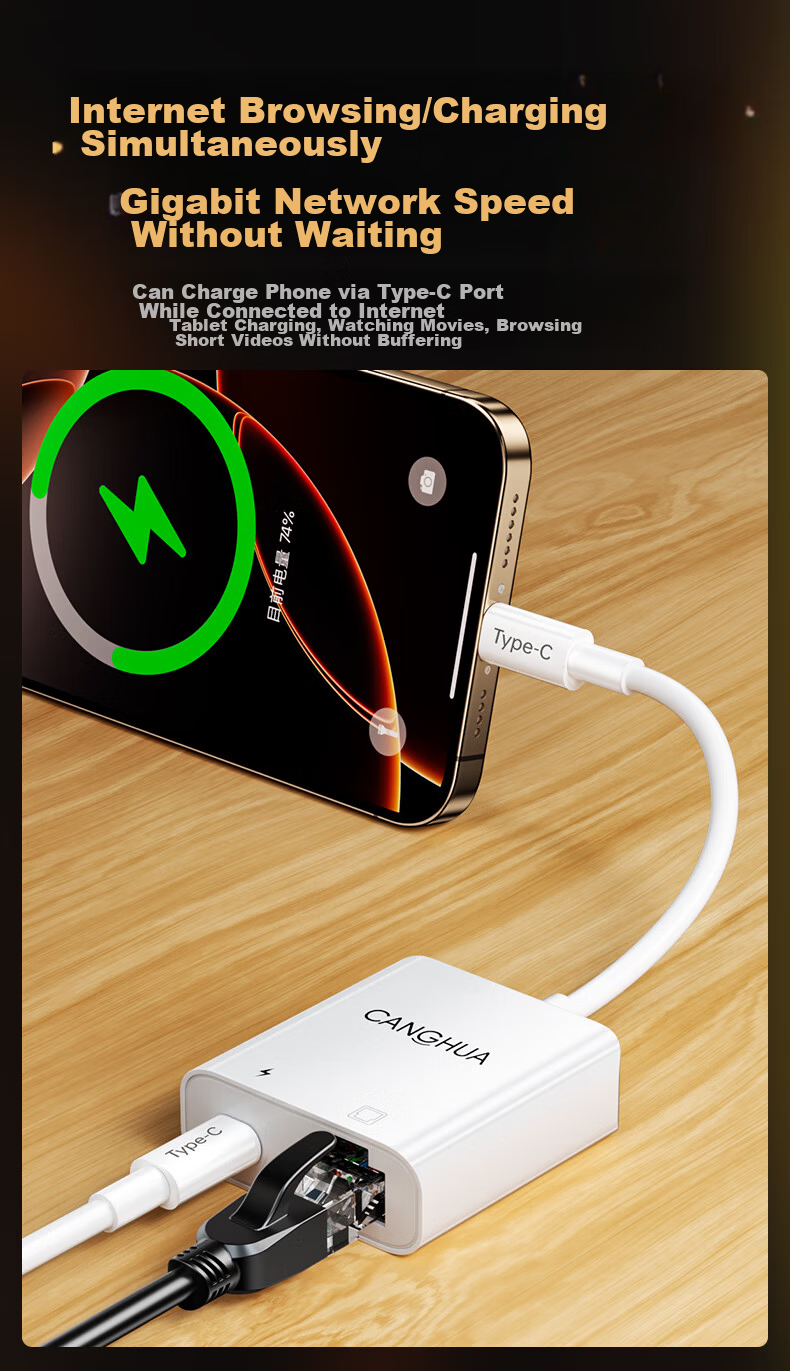 Canghua Type-C to Lightning Adapter, Male to Female Converter, Compatible with Huawei Mate/Pura/Honor/Xiaomi/OPPO/vivo Phones, Fast Charging Cable 6