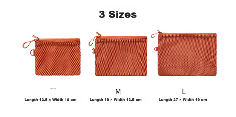 MUJI Recycled Polyester Fiber Double Zipper Bag Travel Bag Orange M 3