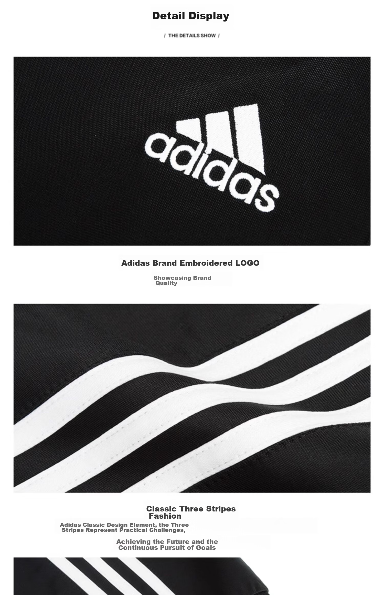 Adidas Men's Breathable Casual Sweatpants Fitness Running Pants Black and White Tapered 3XL 9