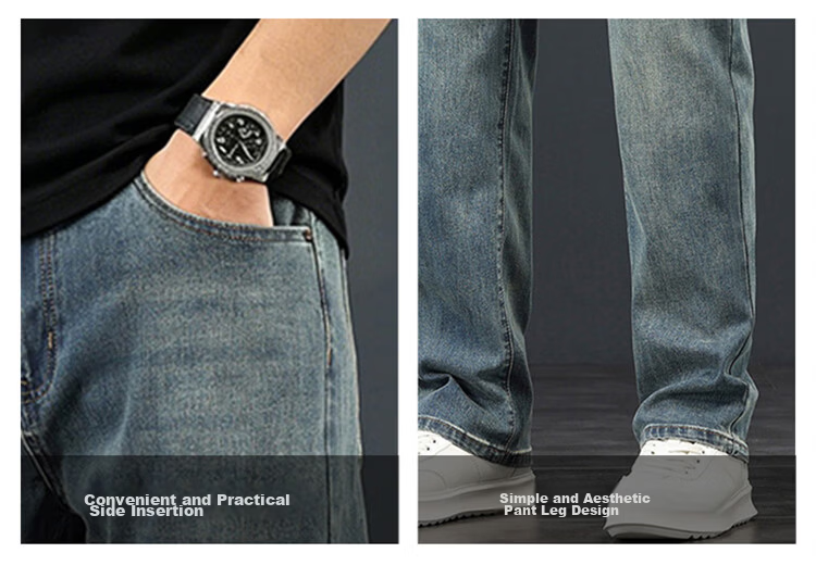 JEEP SPIRIT Men's High-End Jeans Casual Straight-Leg Wide-Leg Loose Long Pants Spring Summer 10