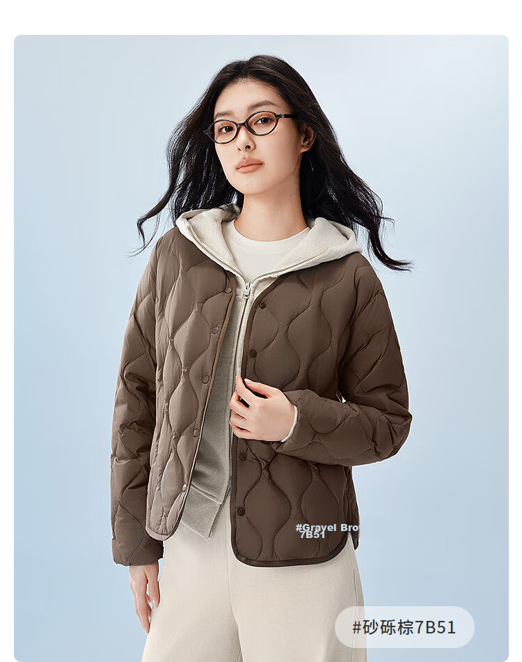 Bosideng Women's Spring and Autumn 90% Down Lightweight V-Neck Slim Short Casual Jacket Gift Mall Same Style 31