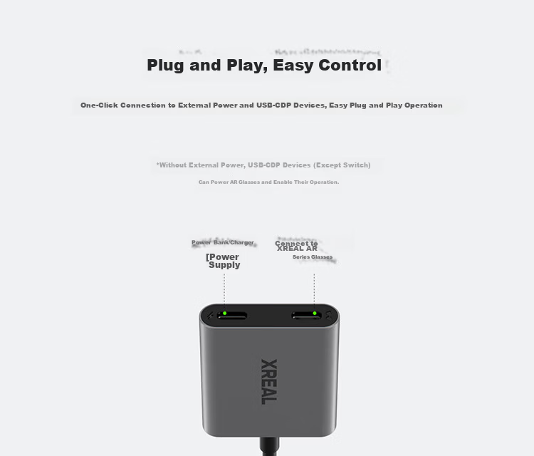 XREAL Hub Smart AR Glasses Adapter for Simultaneous Charging and Use Switch Essential Handheld Direct Connection 120Hz High Refresh PD Fast Charging 6