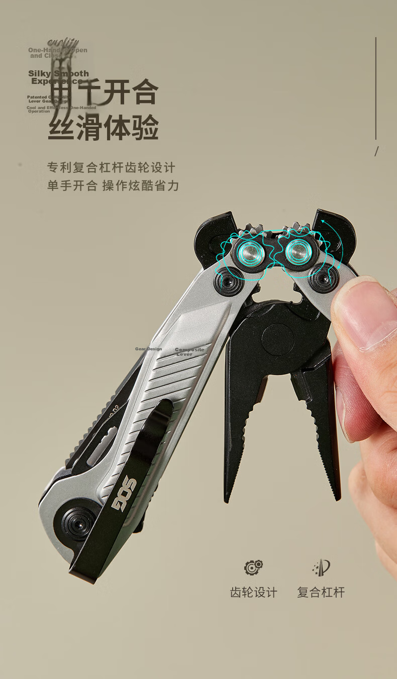 SOG Outdoor Gear FM Multi-Tool Pliers Portable Mini Multi-Function Knife Survival Equipment Blue 2