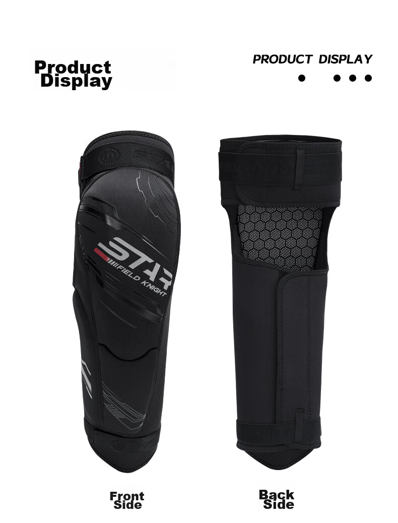 STAR FIELD KNIGHT Motorcycle Riding Knee Guards Four-Season Anti-Fall Wear-Resistant CE Certified Biker Gear Black Size M 9