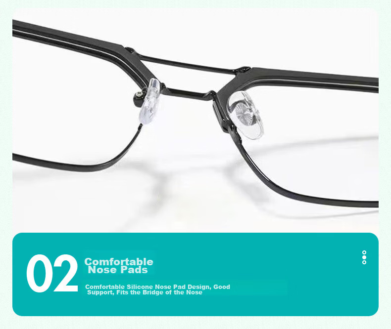 40,000 KM Blue Light Blocking Photochromic Double Bridge Glasses Men Trendy Radiation Protection Non-Prescription Eyeglass Frames Compatible with Prescription Lenses 10