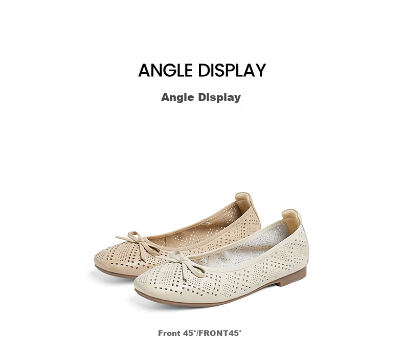 RED DRAGONFLY Women's Casual Shoes, Summer Cowhide Soft-Soled Egg Roll Shoes, Hollow-Out Mom Shoes WTB25254, Beige, Size 39 9
