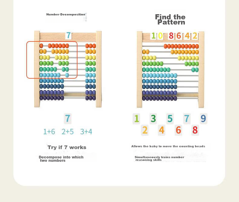 Montessori Math Counting Frame Educational Toy Arithmetic Sticks Addition and Subtraction Learning Tool for 2nd Grade 8