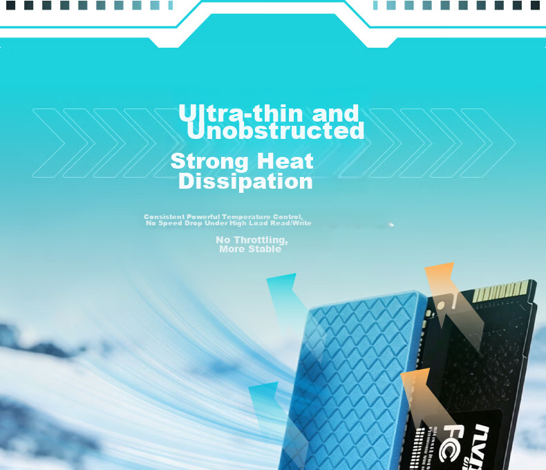ANQULIFE M.2 RGB SSD Heatsink NVMe Aura Sync SSD Cooler Full Aluminum Double-Sided Heat Dissipation High-Efficiency Cooling AQ-E105 7