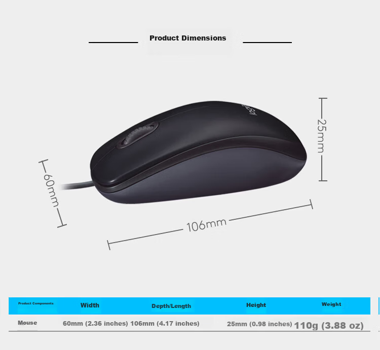 Logitech M520, Enterprise-Grade Commercial Wired Office Mouse, Quiet Operation for Home And Office Use, Compatible with Left And Right Hands, Type-C Cable, 2-Year Warranty, [Group Purchase Discount] 9