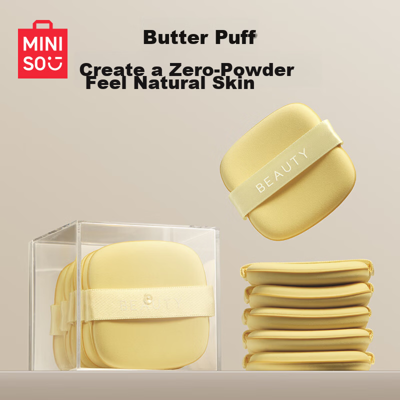 MINISO Cinnamoroll Extra Large Marshmallow Puff Dual-Use Dry and Wet Makeup Sponge (2 Pack + Storage Box)