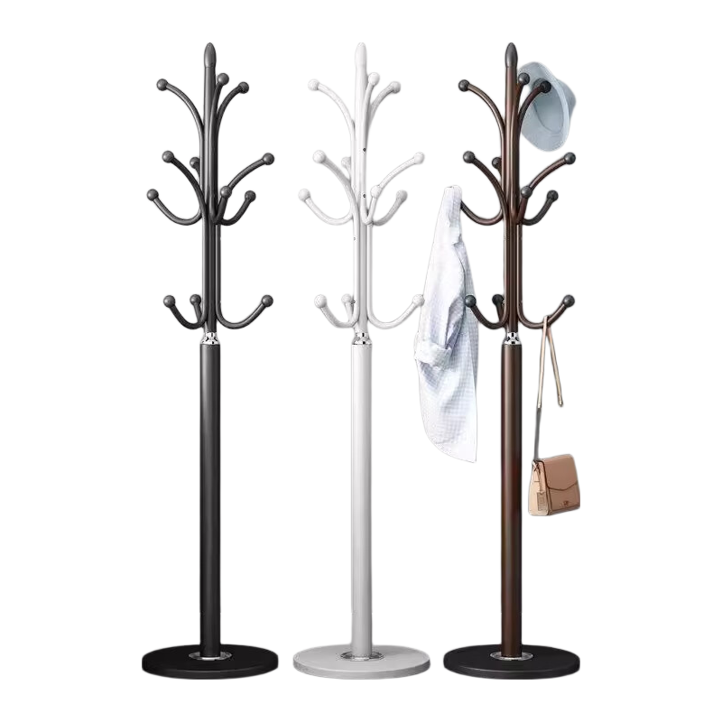 SGMW Coat Rack, Floor-Standing Bedroom Clothes Hanger, Living Room Standing Iron Art Clothes Hanger, Indoor Single-Pole Storage Rack, Bag Hanger