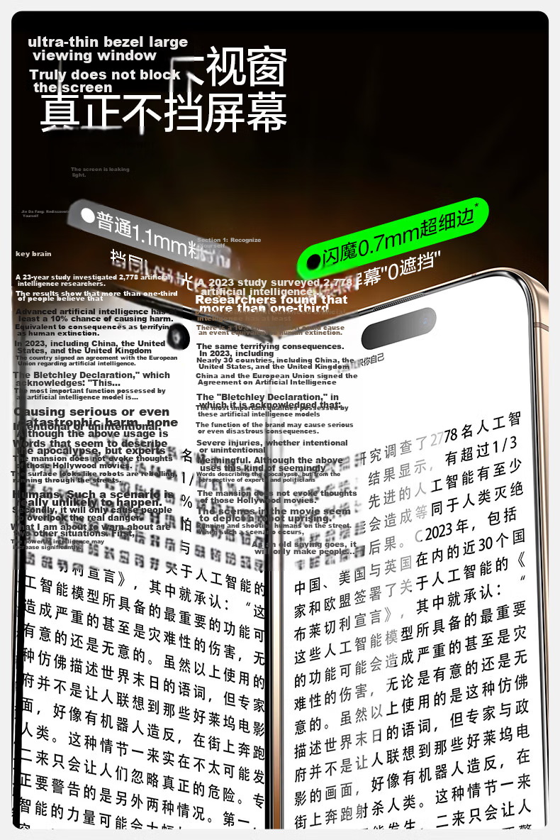 Shanmo Privacy Screen Protector for Apple IPhone 15 Pro, High Transparency Anti-Drop Anti-Fingerprint Full Coverage Bubble-Free Privacy Film, 1 Piece 9