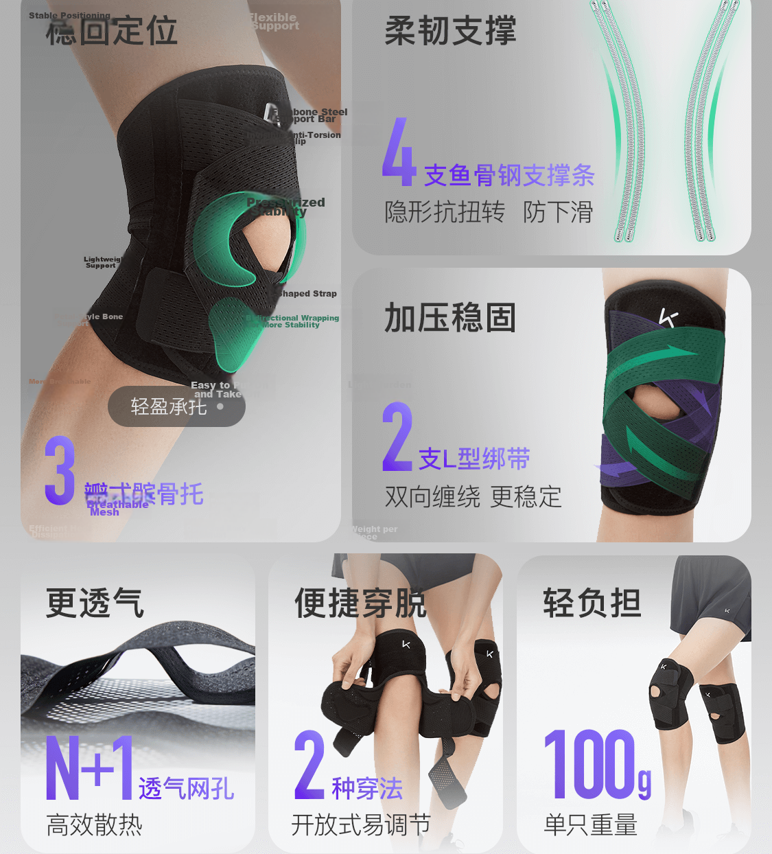 Keep Breathable Open Knee Brace Sports Running Men Women Meniscus Injury Joint Support for Hiking Basketball Badminton 8