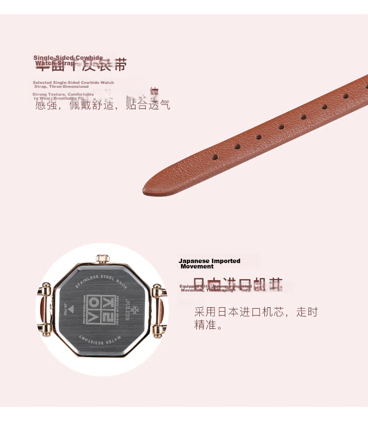 Julius [Best-Seller Recommendation] Women's Watch, Korean-Style Youthful Simple Watch, Student Watch, Waterproof Ladies' Wristwatch, Women's Watch 1055 12