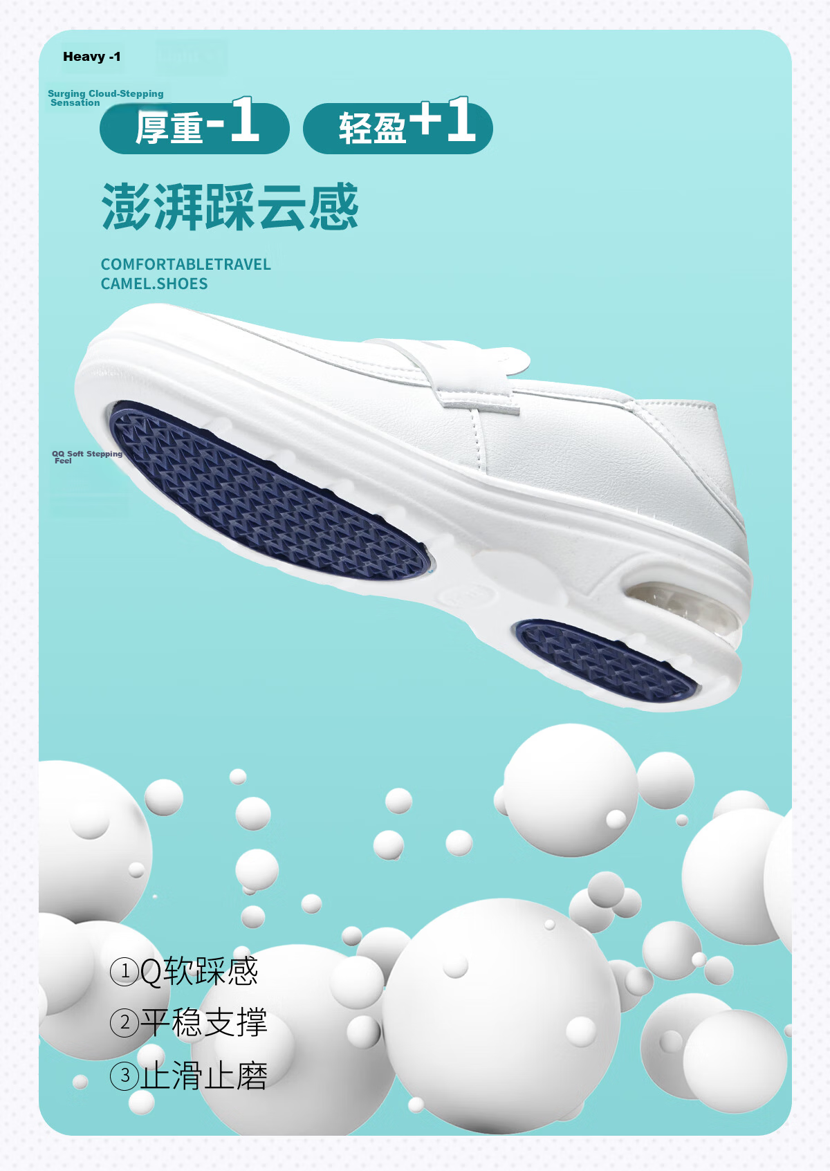 Huili Women's Shoes, Spring And Summer Soft-Soled Breathable Nurse Shoes, Comfortable Casual Slip-On Non-Slip White Sneakers for Women, White, Size 38 12