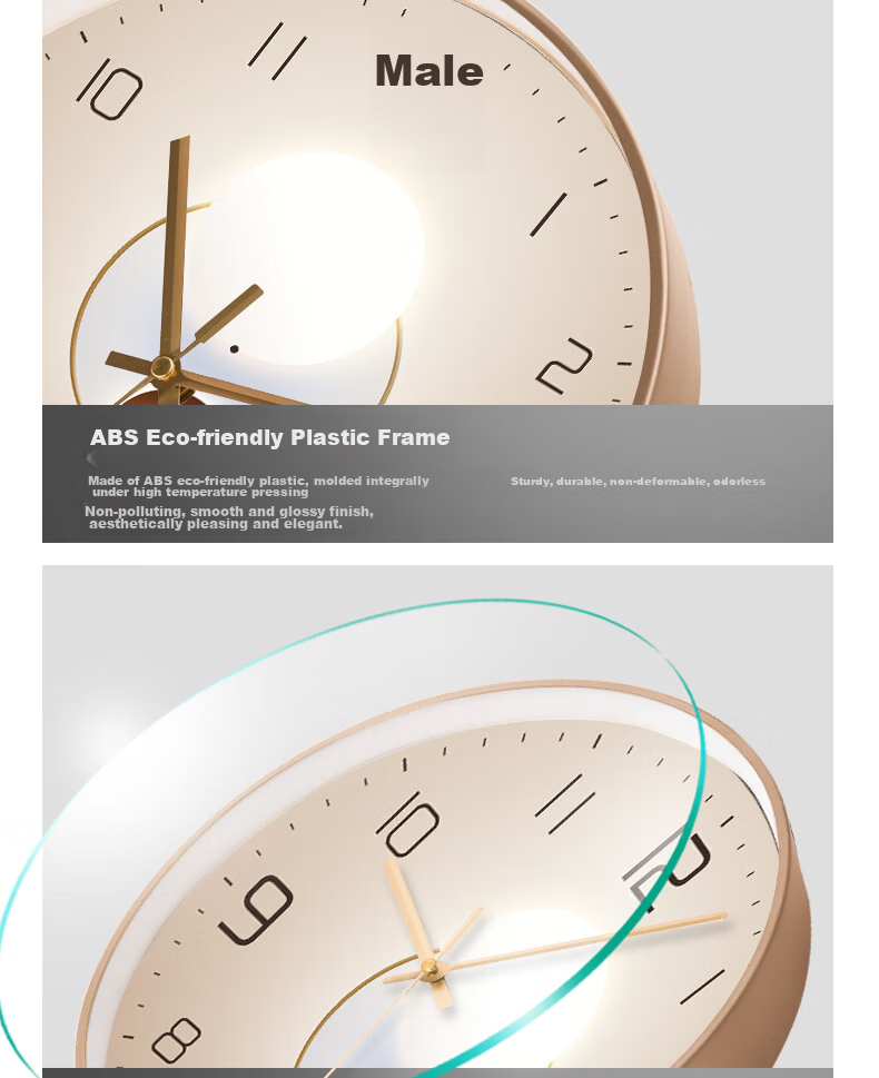 Pengchuang Radio-Controlled Clock with Automatic Time Synchronization, Modern Light And Shadow Art Living Room Wall Clock, Home Quartz Simple Luxury Wall Clock 15