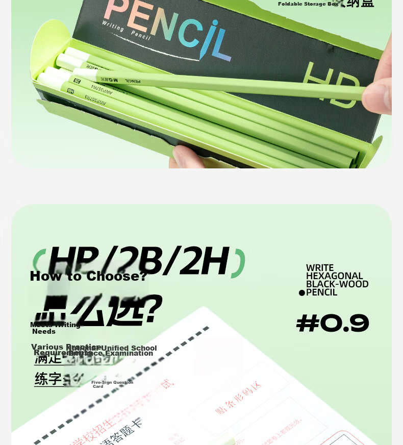 M&G Stationery HB Pencil 15-Pack Black Wood 3.2mm Thick Core Hexagonal Barrel Card Coated Pencil for Primary School Students Exam Writing Practice AWP357S6 16